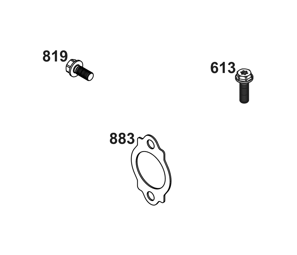 Exhaust Group Diagram and Parts List for 61G377-0105-J1  Briggs and Stratton Engine